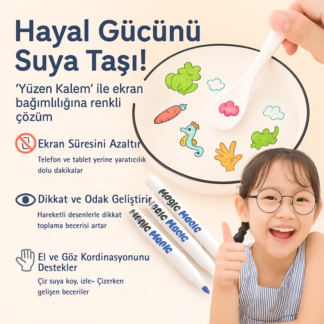 Minik Ressamlar için Sihirli Su Kalemi Seti